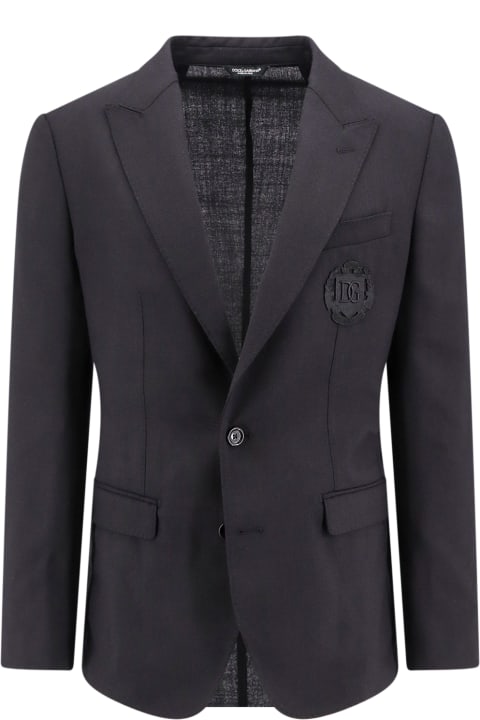 معاطف وجواكت لـ القسم الرجالي Dolce & Gabbana Black Wool Blazer