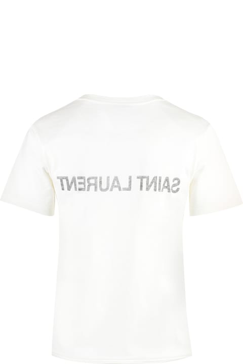 Saint Laurent Printed Cotton T-shirt