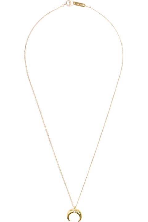 Isabel Marant Woman's Gold Metal Necklace And Horn Pendant And Crystal
