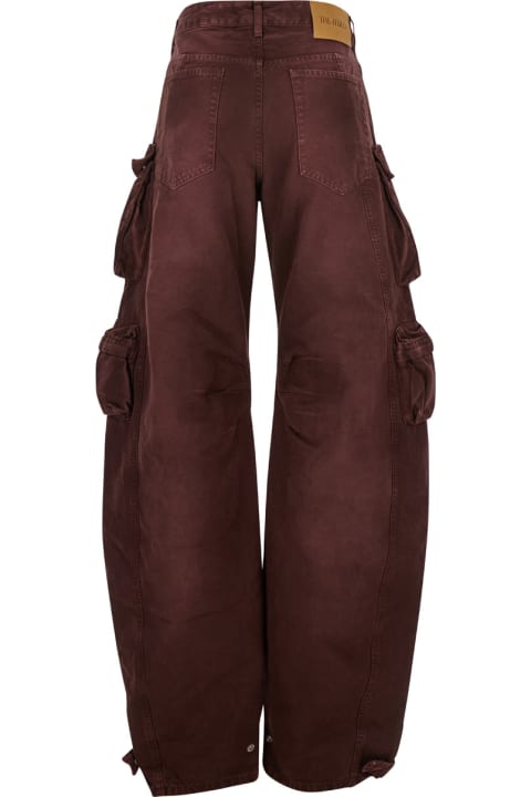 ウィメンズ The Atticoのパンツ＆ショーツ The Attico 'fern' Brown Cargo Jeans With Logo Patch In Denim Woman