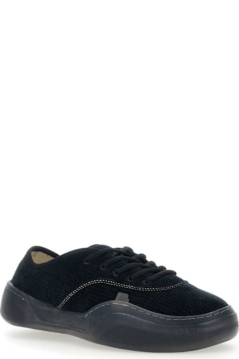 ERL for Kids ERL 'low Skate Mule' Black Low-top Sneaker With Side Logo In Cotton Man