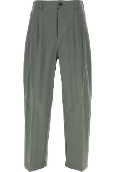 Maison Margiela Pants for Women Maison Margiela Sage Green Cotton Blend Wide-leg Pant