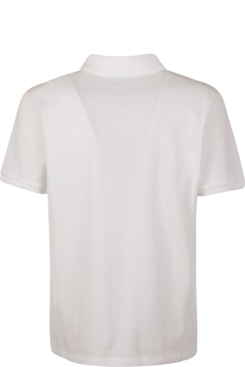 Shirts for Men Moncler Stripe Shoulder Logo Patched Polo Shirt