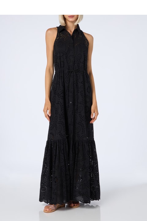 MC2 Saint Barth Clothing for Women MC2 Saint Barth Woman Black Sangallo Lace Halterneck Dress