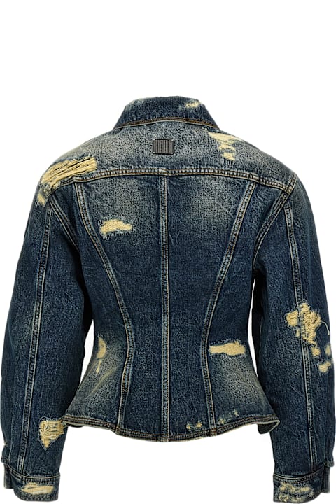 Marc Jacobs for Women Marc Jacobs 'the Rip And Repair Fluted Denim Jacket' Jacket