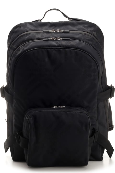 メンズ新着アイテム Burberry Check Jacquard Backpack