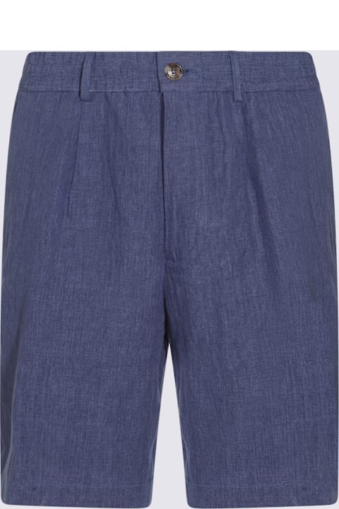 Brunello Cucinelli for Men Brunello Cucinelli Blue Linen Shorts