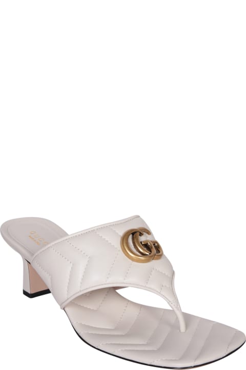 Shoes for Women Gucci Gg Matelassã© White Thong Sandals