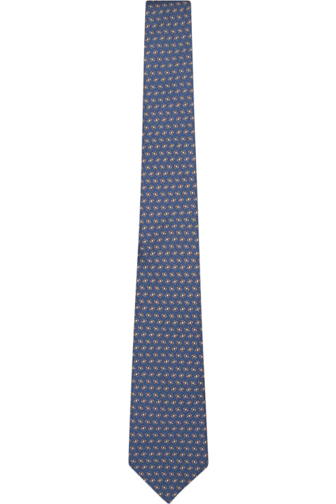 Canali Ties for Men Canali Blue Geometric 8 Cm Tie