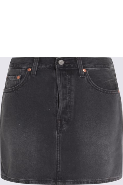 Levi's الملابس لـ السيدات Levi's Black Cotton Mini Skirt