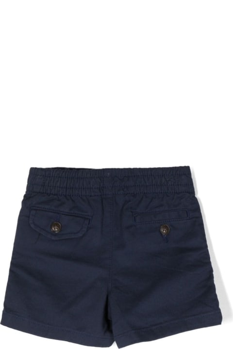 Polo Ralph Lauren Bottoms for Baby Boys Polo Ralph Lauren Blue Shorts With Elastic Waistband And Pony Embroidery In Stretch Cotton Baby