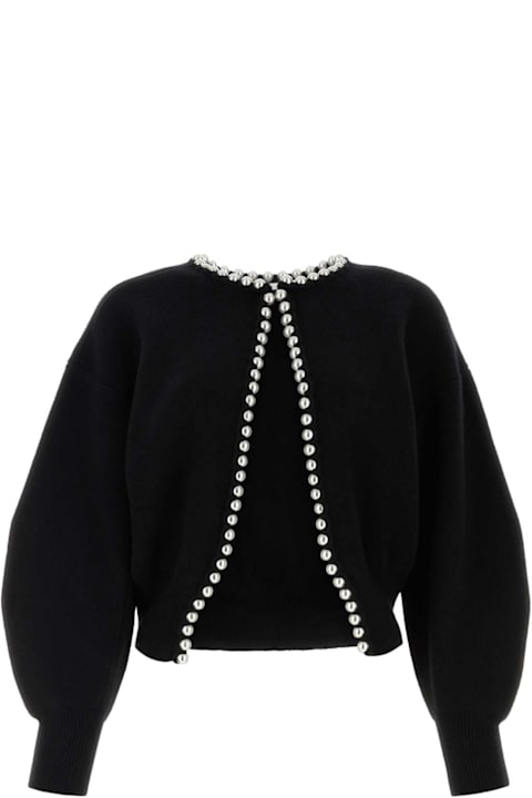 Alexander Wang for Women Alexander Wang Black Stretch Wool Blend Cardigan