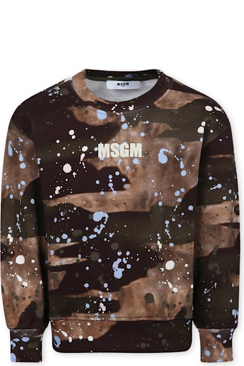 Homeware MSGM Brown Sweatshirt For Boy With Logo