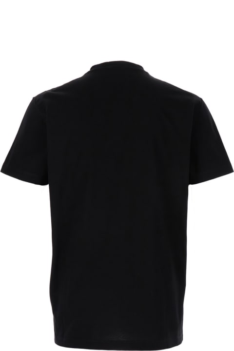 Dsquared2 Topwear for Men Dsquared2 Black Crewneck T-shirt With Logo Print In Cotton Jersey Man