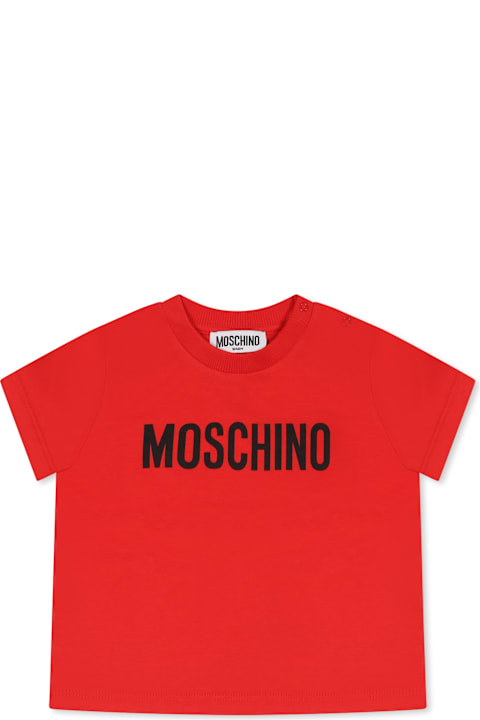 أدوات منزلية Moschino Red T-shirt For Babykids With Logo