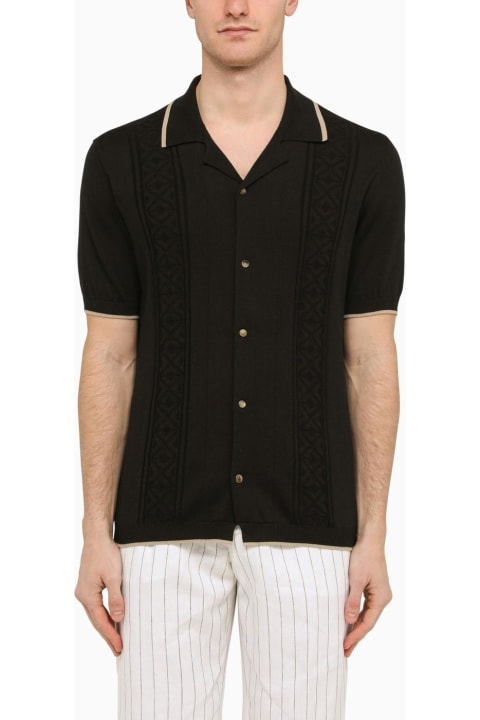 Brunello Cucinelli Sweaters for Men Brunello Cucinelli Black Short-sleeved Cardigan