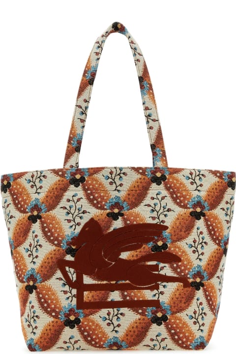 Homeware Etro Embroidered Canvas Medium Soft Trotter Shopping Bag