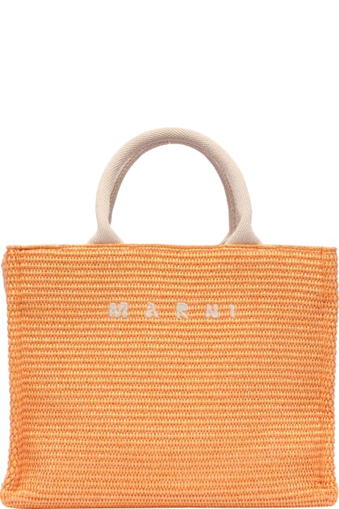 Marni Bags for Women Marni Rafia Effect Logo Tote Bag Marni