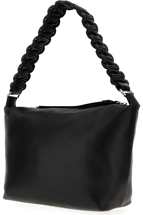 Kara Bags for Women Kara Black Nappa Leather Lattice Shoulder Bag