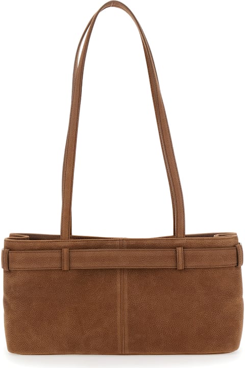 OSOI for Women OSOI 'brocle' Brown Shoulder Bag With Belt And Pendant Key Details In Hammered Leather Woman