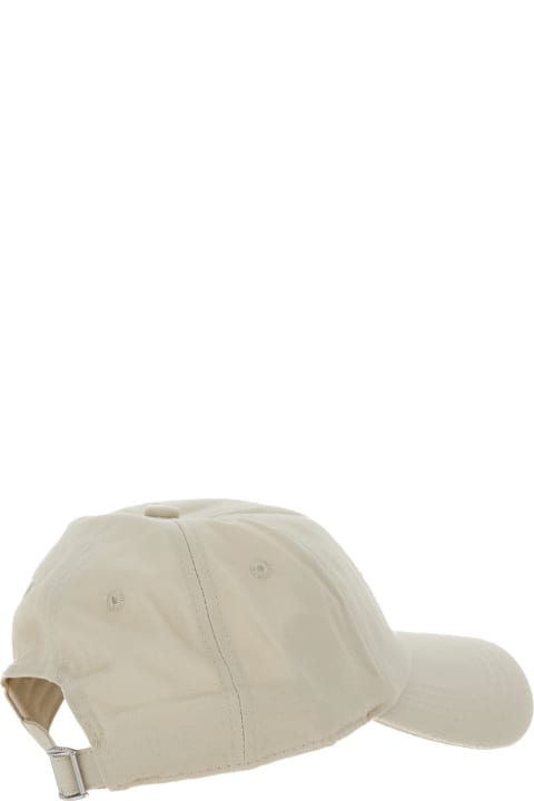 メンズ 帽子 Drôle de Monsieur 'la Casquette Slogan' Beige Baseball Cap With Embroidery In Cotton Man