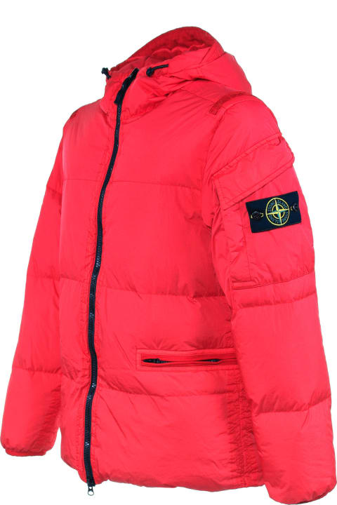 Fashion for Men Stone Island Down Jacket With Logo On The Sleeve