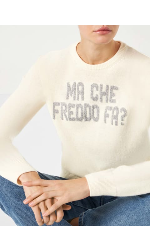 Fashion for Women MC2 Saint Barth Woman Sweater With Ma Che Freddo Fa? Print