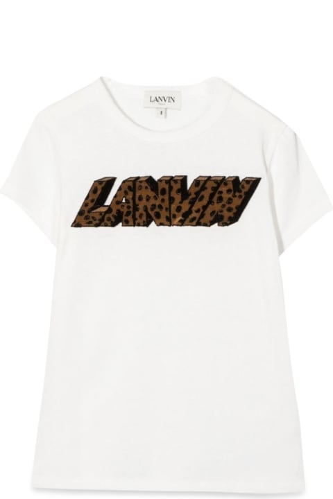 Lanvin Kids Lanvin Short Sleeve Spotted Logo T-shirt