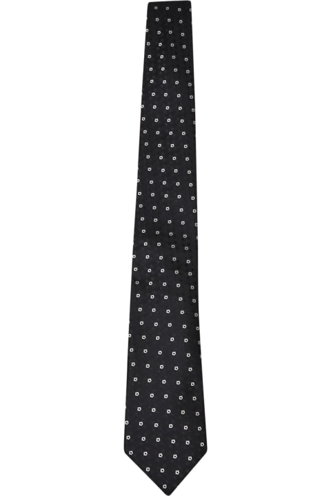 Canali Ties for Men Canali Flowers Pattern White/blue Tie