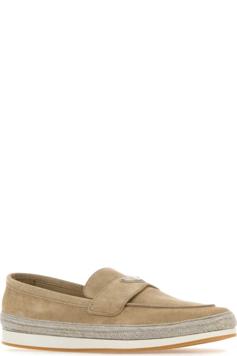 Shoes for Men Prada Sand Suede Loafers