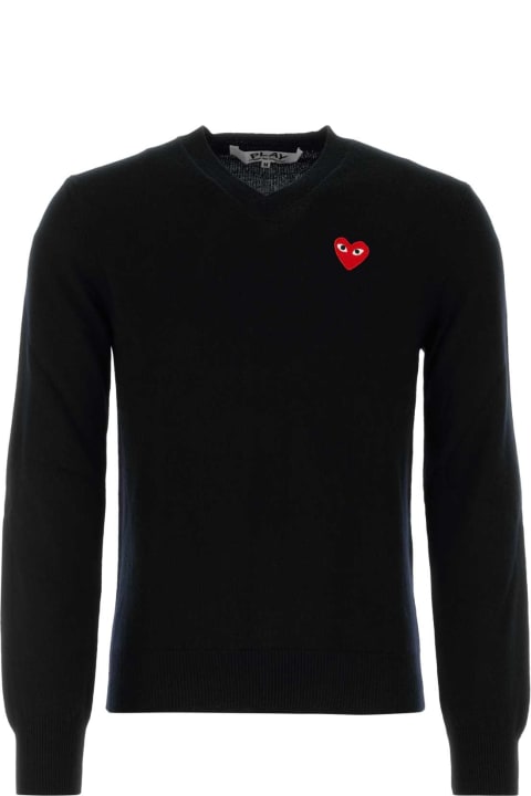 Fashion for Men Comme des Garçons Play Black Wool Sweater