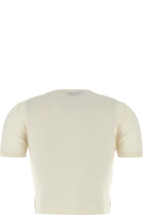 Prada ملابس علوية لـ السيدات Prada Ivory Cashmere Sweater