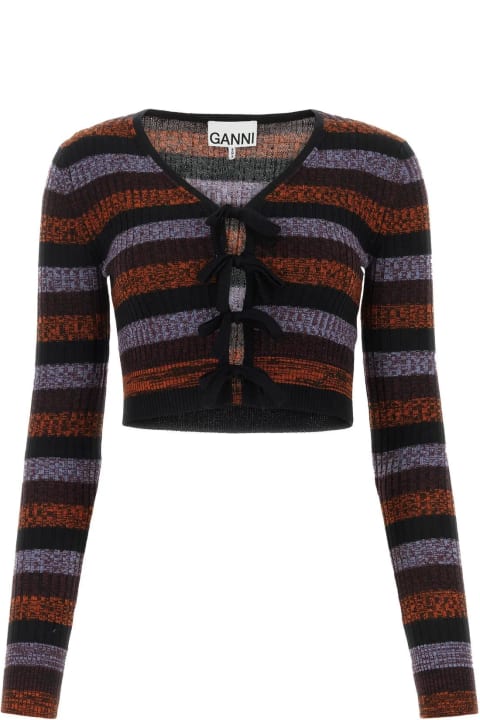 Ganni Sweaters for Women Ganni Embroidered Wool Cardigan