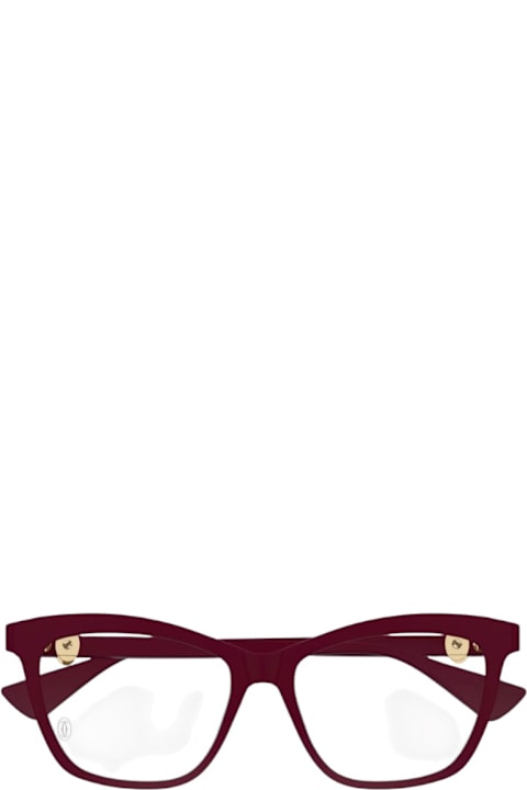 Cartier Eyewear نظارات لـ القسم الرجالي Cartier Eyewear Ct 0526 - Burgundy Glasses