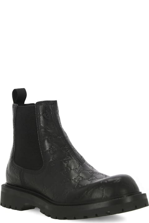 Gucci Boots for Men Gucci Web Detailed Gg Embossed Boots