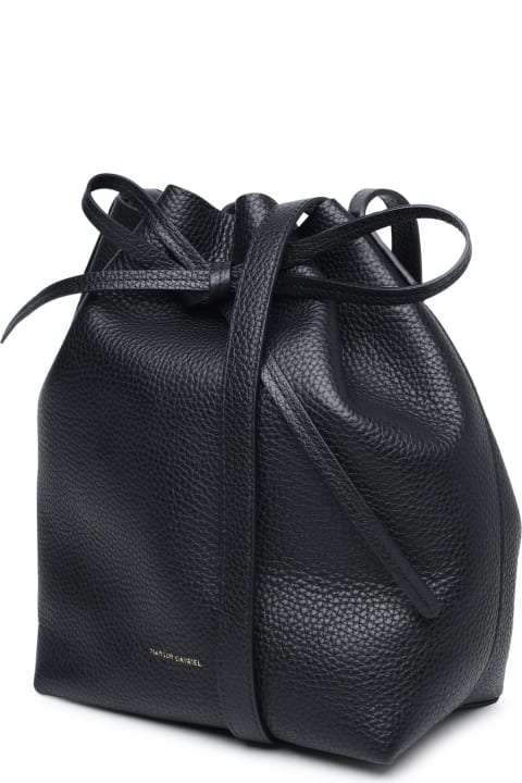 ウィメンズ Mansur Gavrielのバッグ Mansur Gavriel Mini Bucket Bag In Black Leather