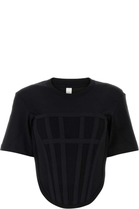 Dion Lee Clothing for Women Dion Lee Black Cotton T-shirt