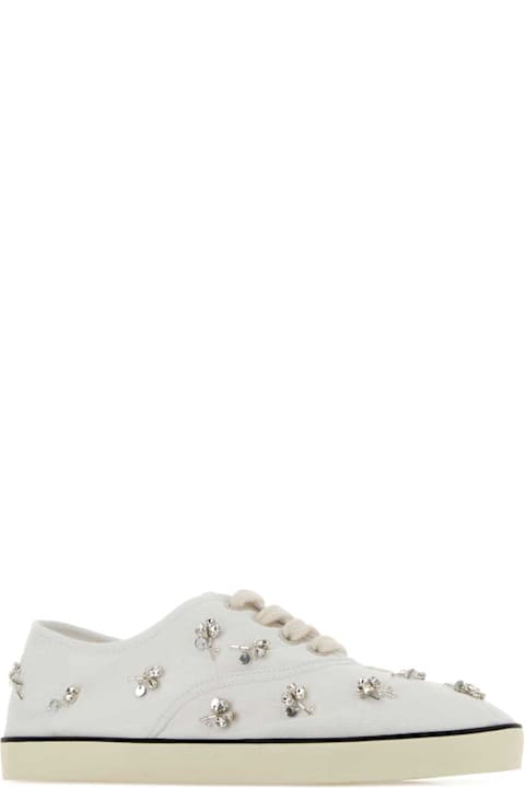 Miu Miu White Drill Sneakers