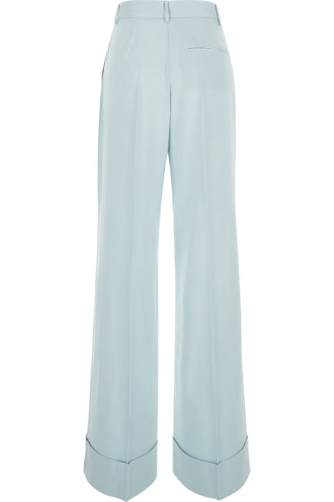The Andamane Clothing for Women The Andamane Light Blue Straight Pants With Pinces In Line Blend Woman