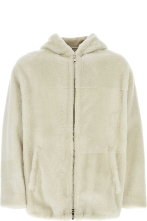 Coats & Jackets Sale for Men Prada Ivory Shearling Jacket