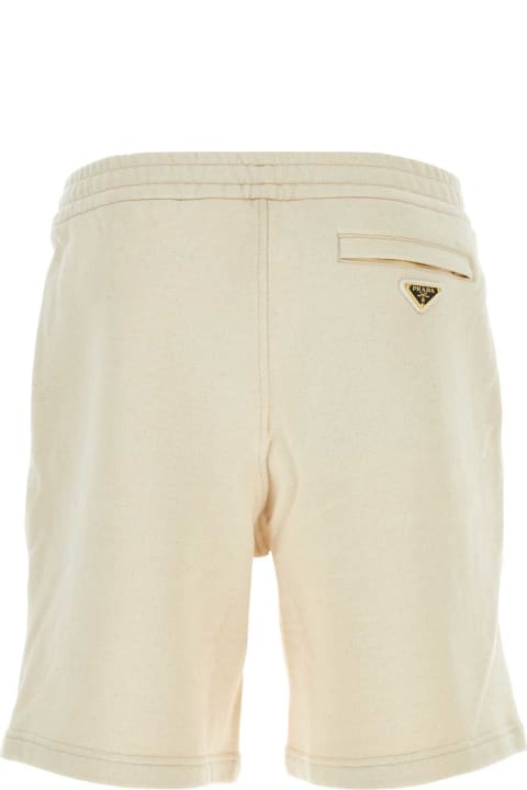 Clothing Sale for Men Prada Sand Cotton Bermuda Shorts