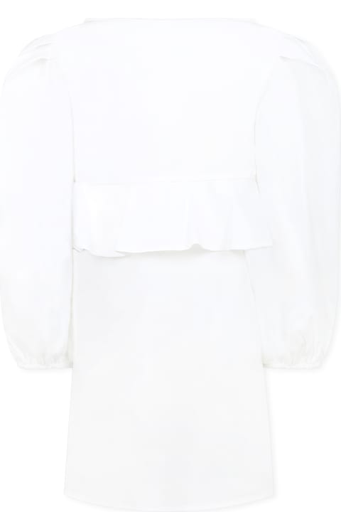 أدوات منزلية MSGM White Dress For Girl With Logo