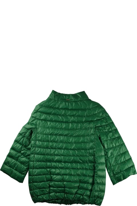 Herno Kids Herno Three Quarter Sleeves Nylon And Feather Cape