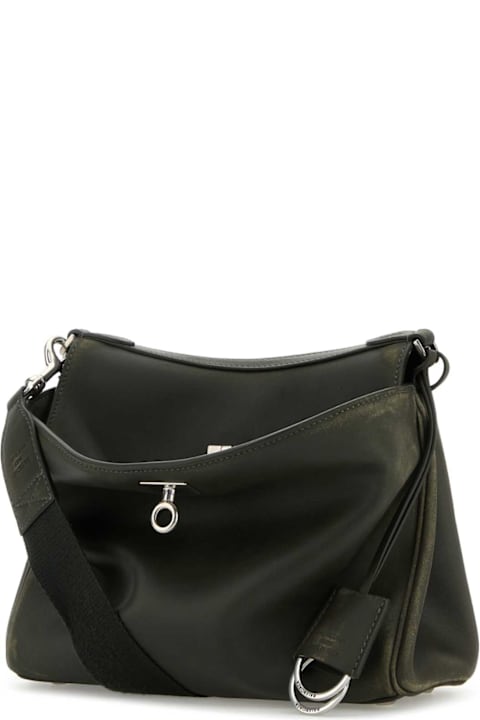 Balenciaga Bags for Men Balenciaga Dark Green Leather Small Rodeo Messenger Crossbody Bag