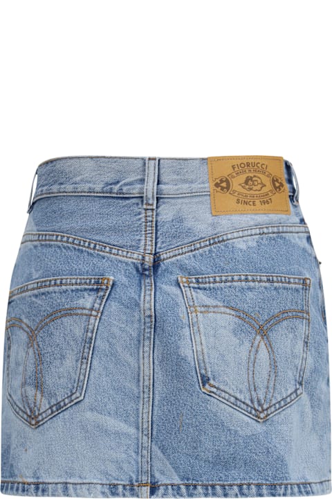 Fiorucci for Kids Fiorucci Angel-print Denim Mini Skirt