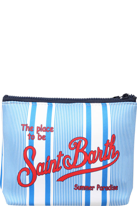 Fashion for Girls MC2 Saint Barth Blue Clutch Bag For Kids With Logo