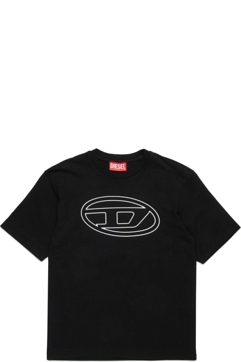 Topwear for Boys Diesel Tjustbigoval Over T-shirt Diesel Oval D Branded T-shirt