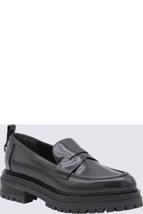 Sergio Rossi Flat Shoes for Women Sergio Rossi Black Leather Loafers