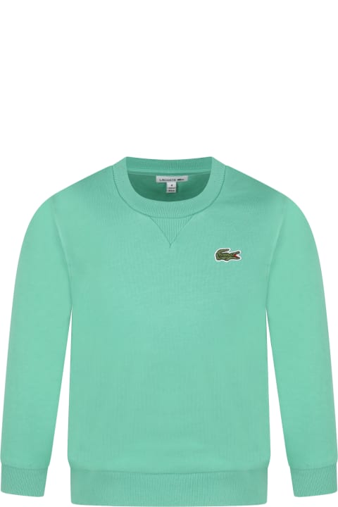 Green Sweatshirt For Boy With Crocodile