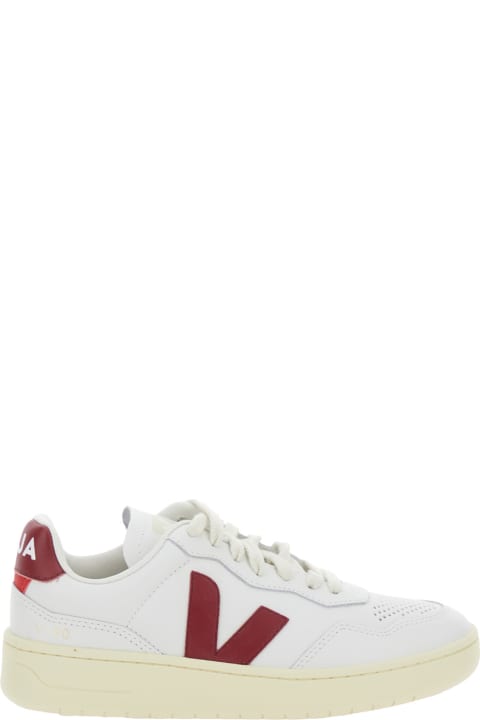 Veja Sneakers for Women Veja 'v-90' White Low Top Sneakers With Logo Patch In Leather Woman